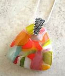 Warm Fused Glass Pendants